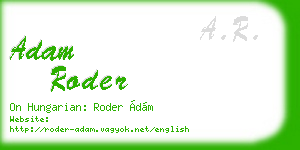 adam roder business card