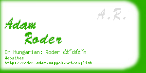 adam roder business card